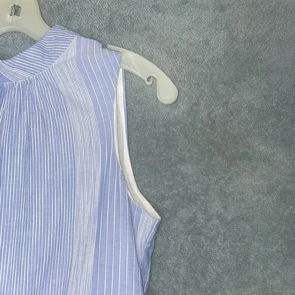 Calvin Klein Dress Womens 8 Blue Babydoll Sleeveless High Neck Lined Spring - Picture 3 of 10